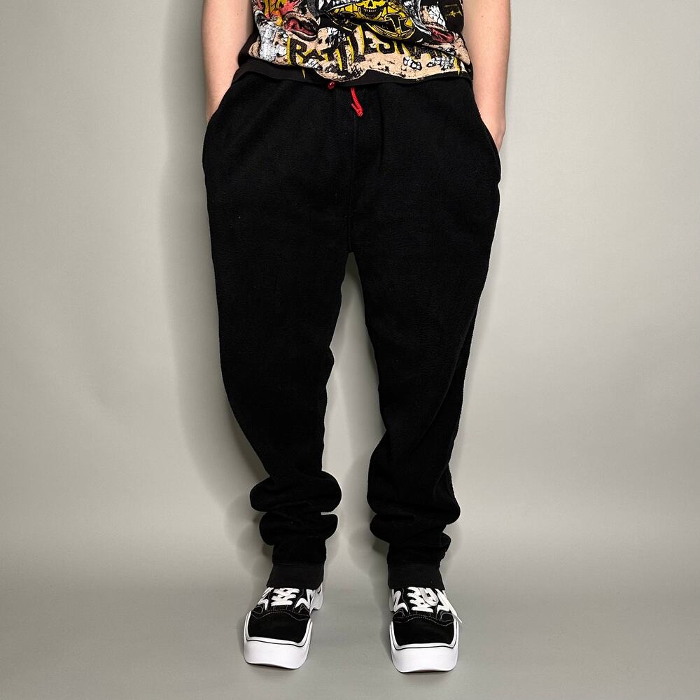 Vintage 90s Marlboro Sweatpants Mens XL Baggy Jet Black Fleece Compass Logo - Picture 2 of 4